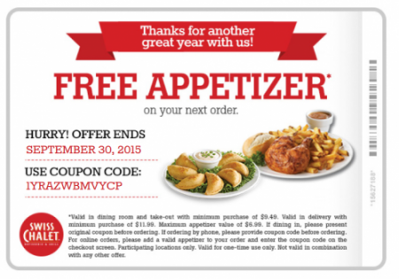 swiss chalet coupon