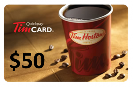 Tim Hortons $50 card giveaway